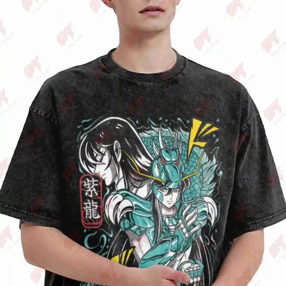 Fire Style Streetwear Japan Vintage Washed Tee Pure Cotton T-Shirt