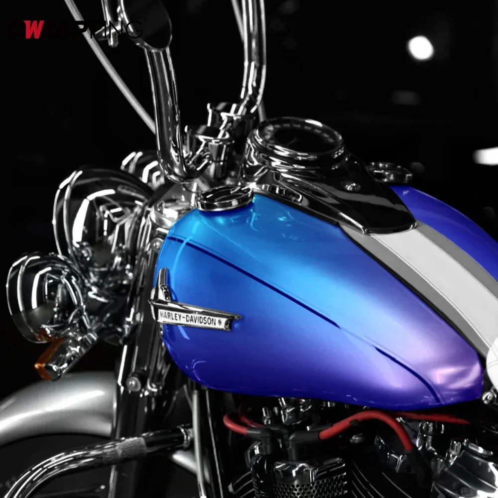 Car Stickers Gradient Sticker Rainbow Electroplated Vinyl Auto Tuning Wrap Motorcycle Films Blue Chrome Sticker Car Accessorie