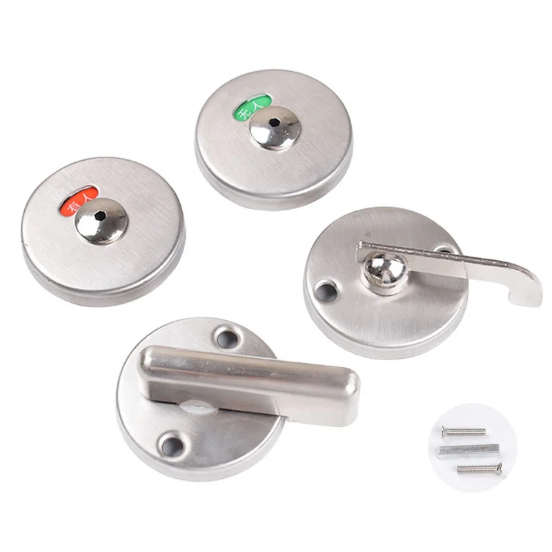 

1PCS Public Restrooms Bathroom Partitions 304 Stainless Steel Door Locks Manned Unattended Lock Handles Hardware Accessories