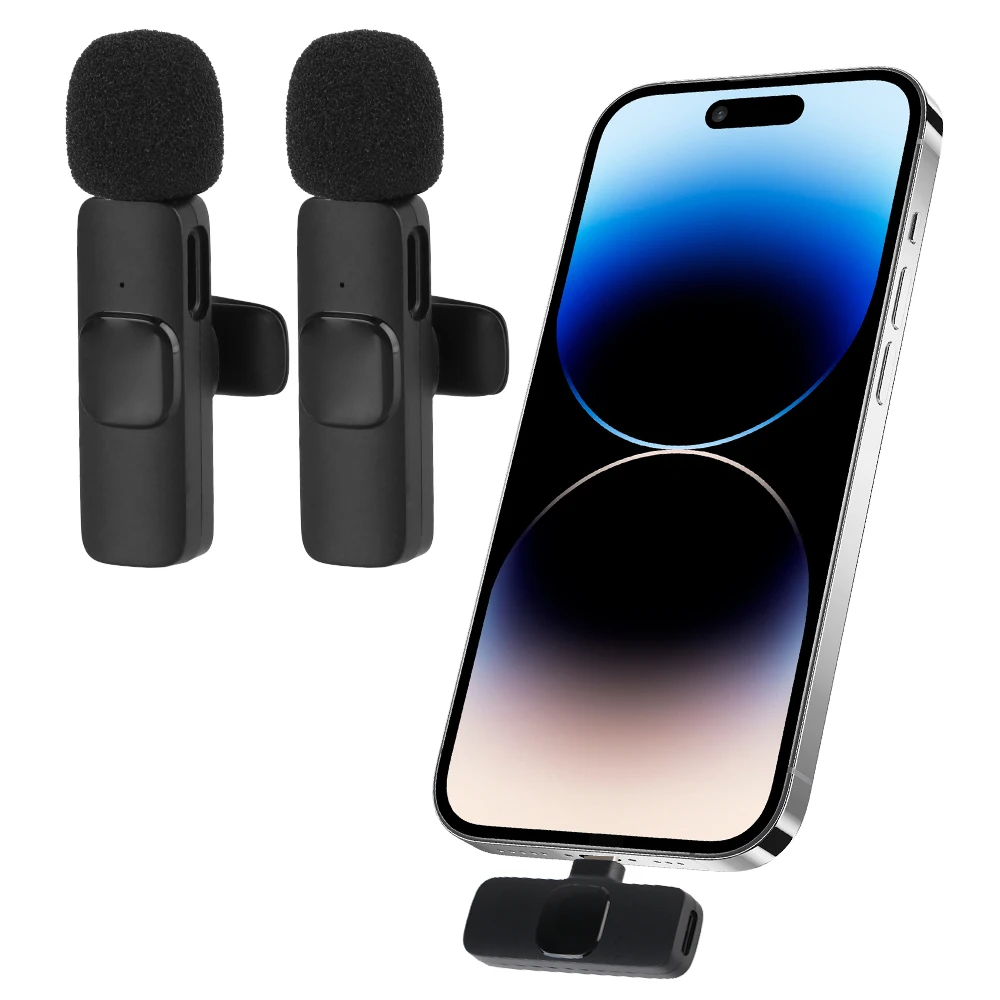 Live Show Broadcast Micro Kit Lapel Lavalier MicroPhone ​K9 For iPhone Android Cell Phone Wireless Microphone Mini Bluetooth Mic