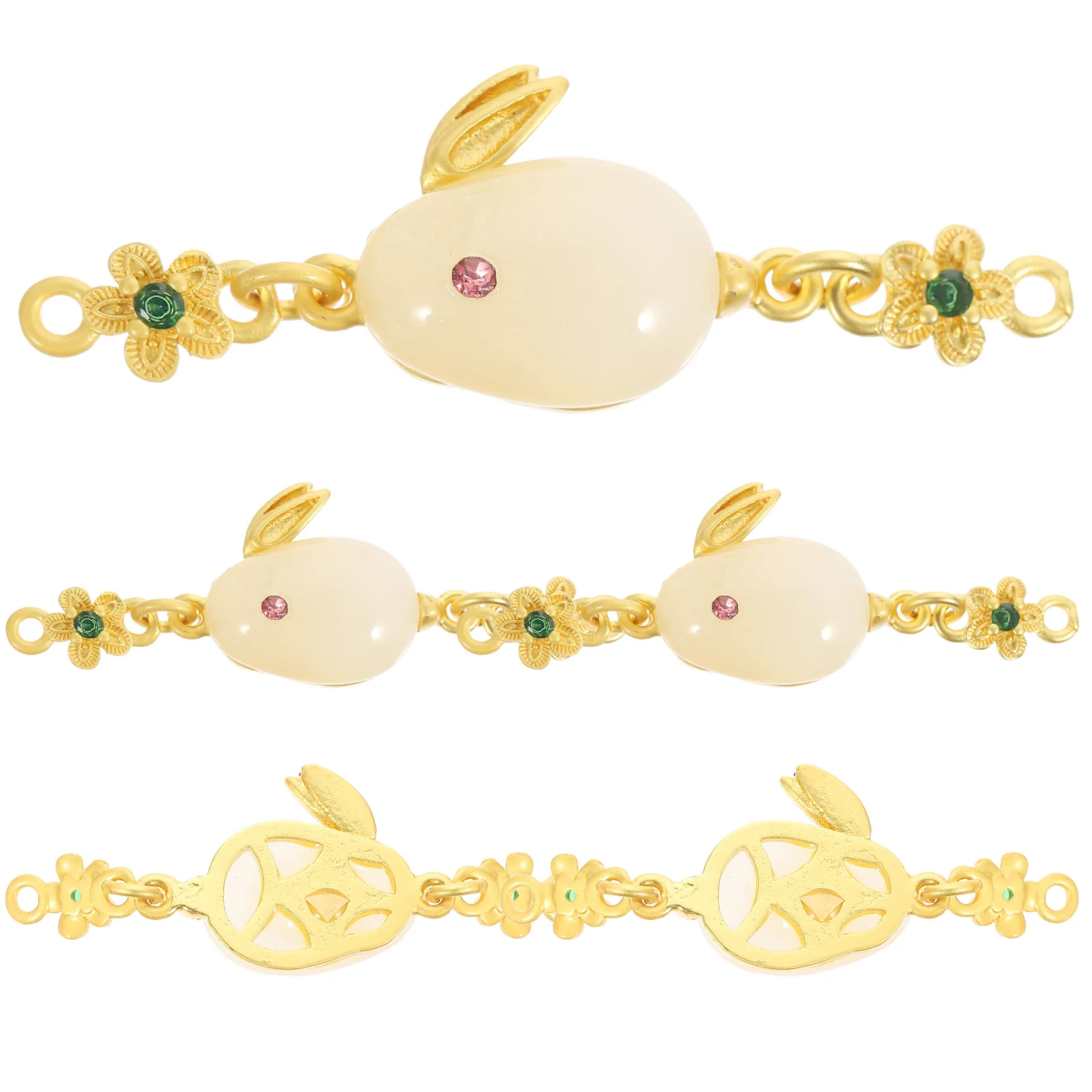 

5Pcs Rabbit Alloy Glass Charms DIY Jewelry Connector Charms for Bracelet Necklace Pendant Craft Supplies Necklace Pendants