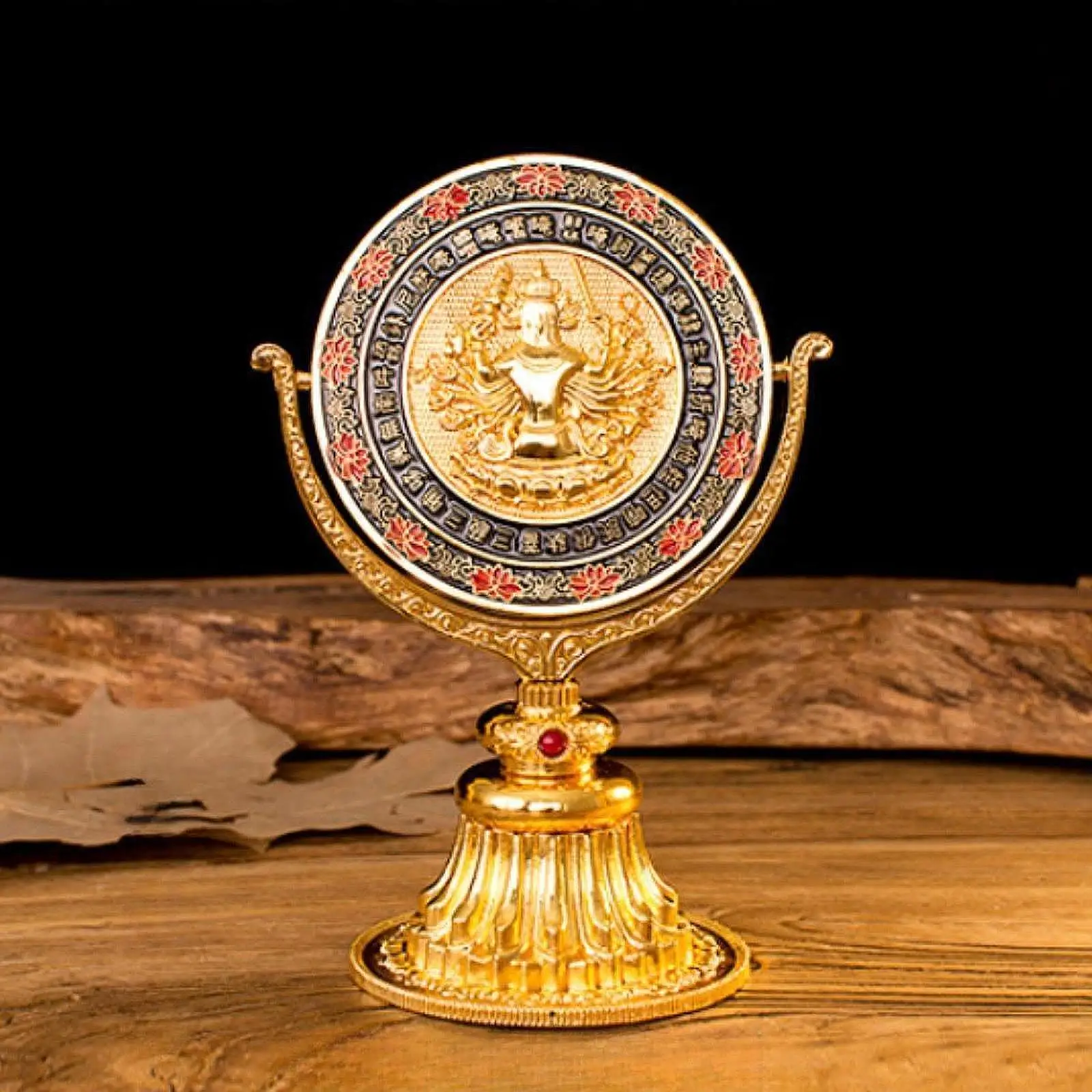 

Buddhist Mirror Table Ornament Meditation Mirror for Office Desk Bookshelves