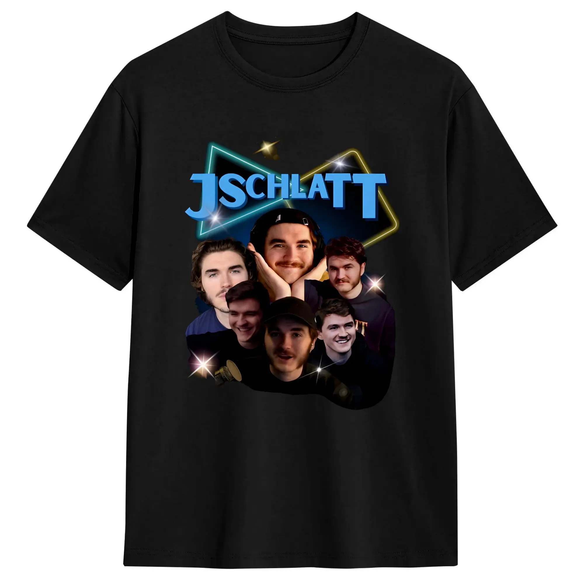 Jschlatt Multi Faces Vintage Bootleg Collage T Shirt Mens T Shirts Summer O-Neck Harajuku Tee Shirt Pattern Big Size Clothes