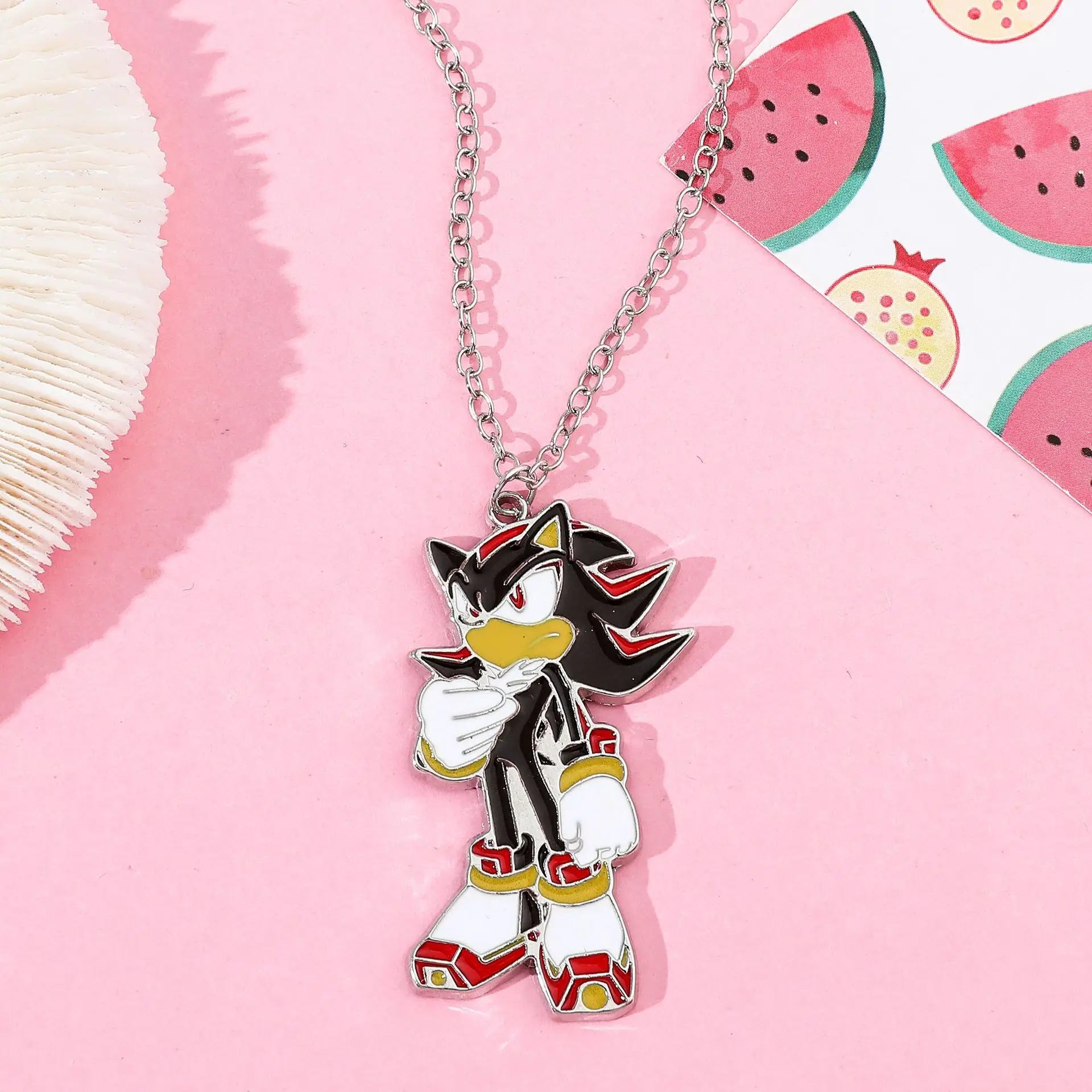 Game Sonic The Hedgehog Metal Necklace Cartoon Figure Model Pendant Men\'s Fashion Necklace Accessories Kids Gifts