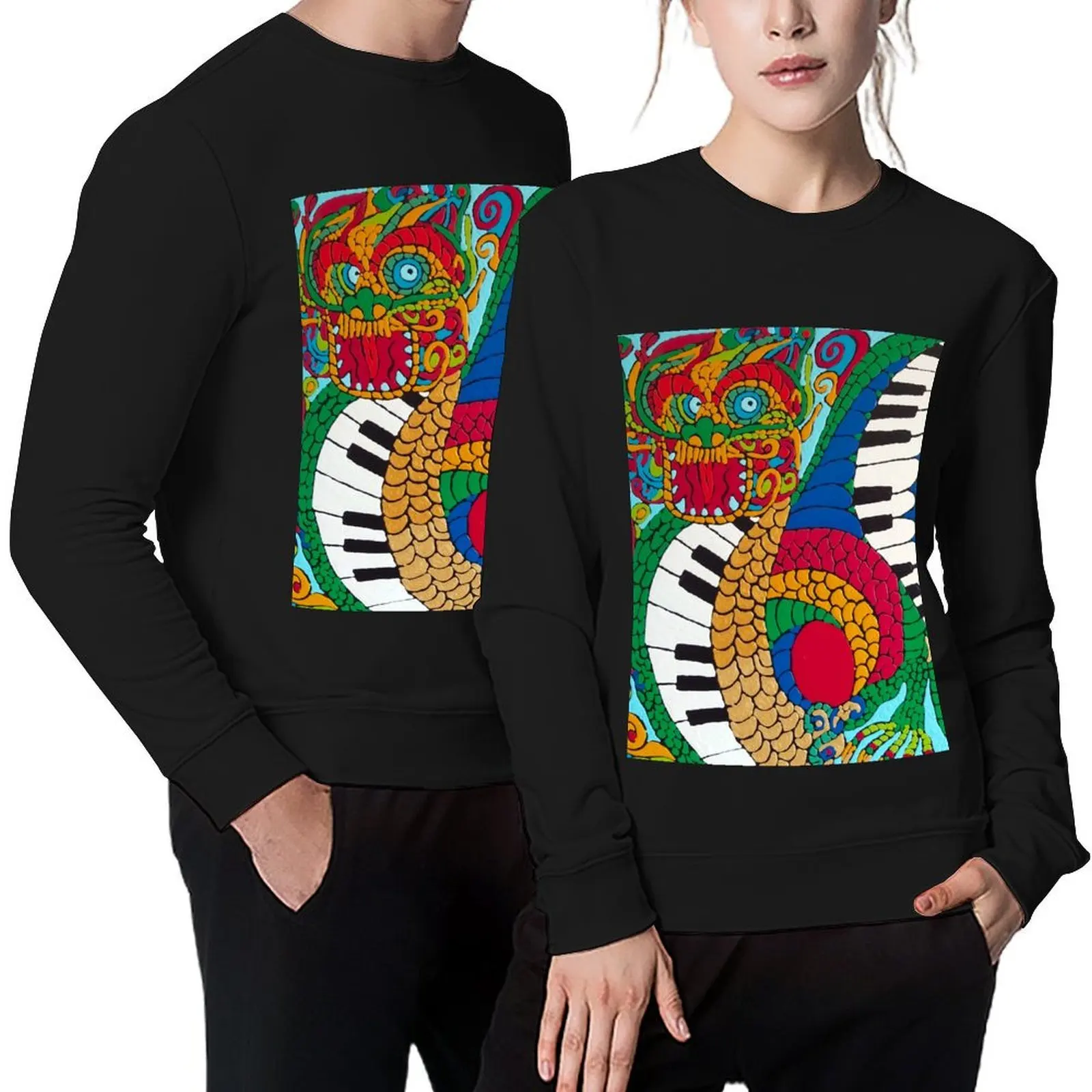 

Music dragon Pullover mens clothes blouse fashion men men's clothing sweatshirts for men