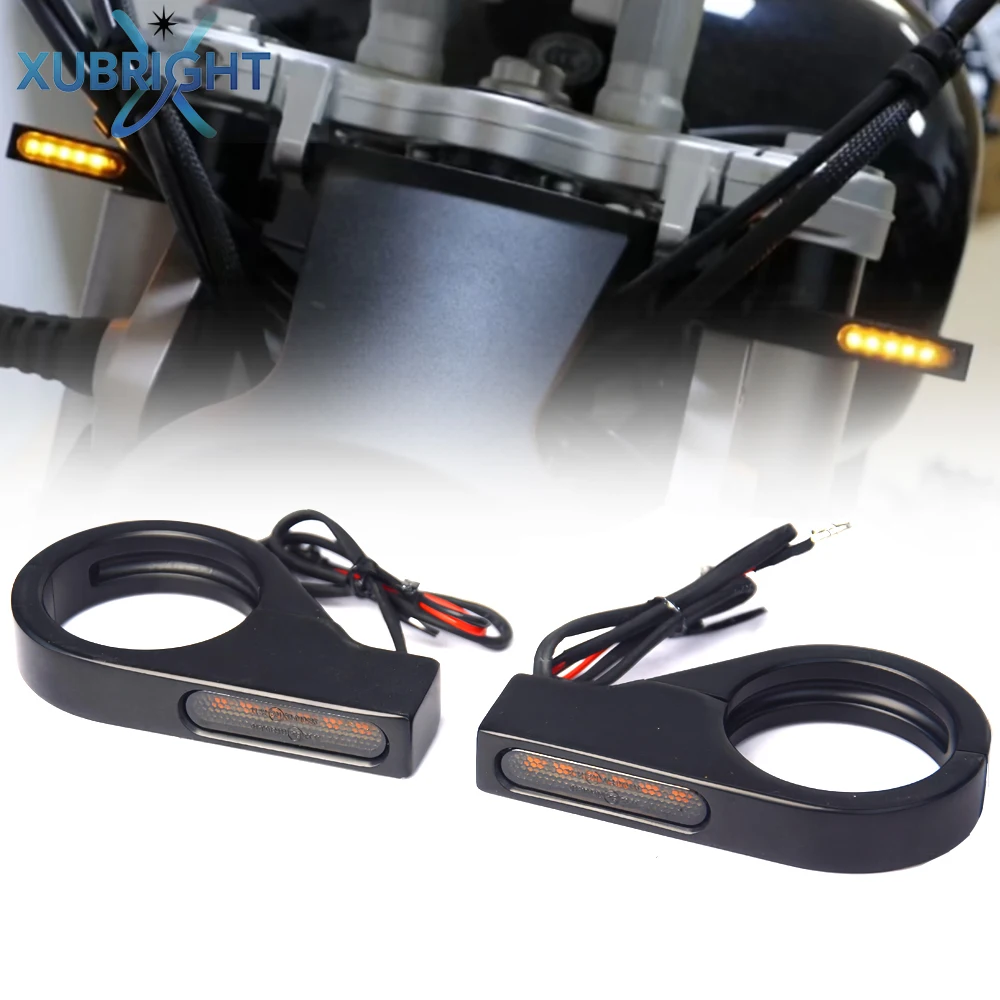 دراجة نارية 39-41 مللي متر شوكة أنبوب مصباح إشارة الانعطاف LED العنبر مؤشر الاتجاه مصباح الوامض ضوء الألومنيوم لهوندا سوزوكي ياماها