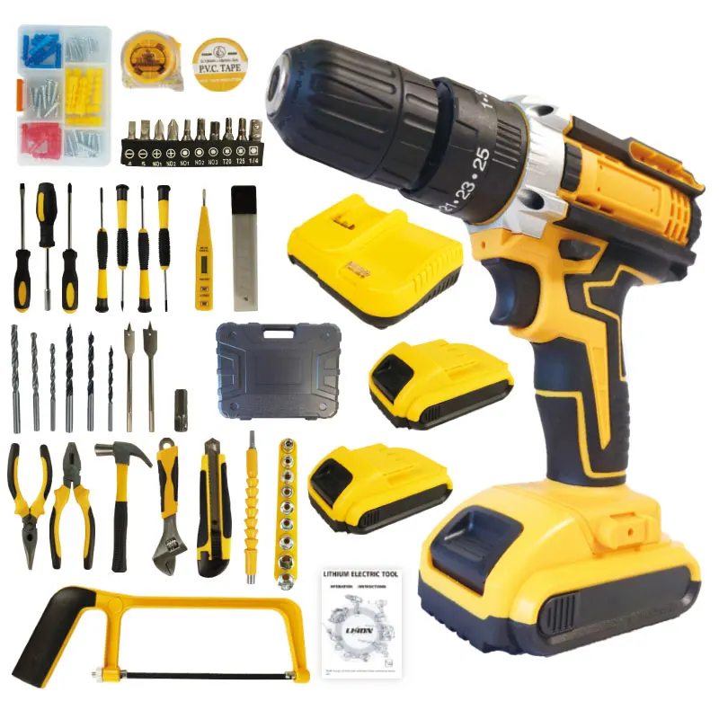 High Quality Multifunctional Cordless Drill Set, Rechargeable Electric Screwdriver Battery for Home Use, New Handheld