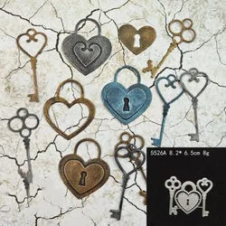 Heart Lock Key Metal Cutting Dies Stencils for Decoration DIY Photo Scrapbooking Embossing Paper Templates Molds Crafts