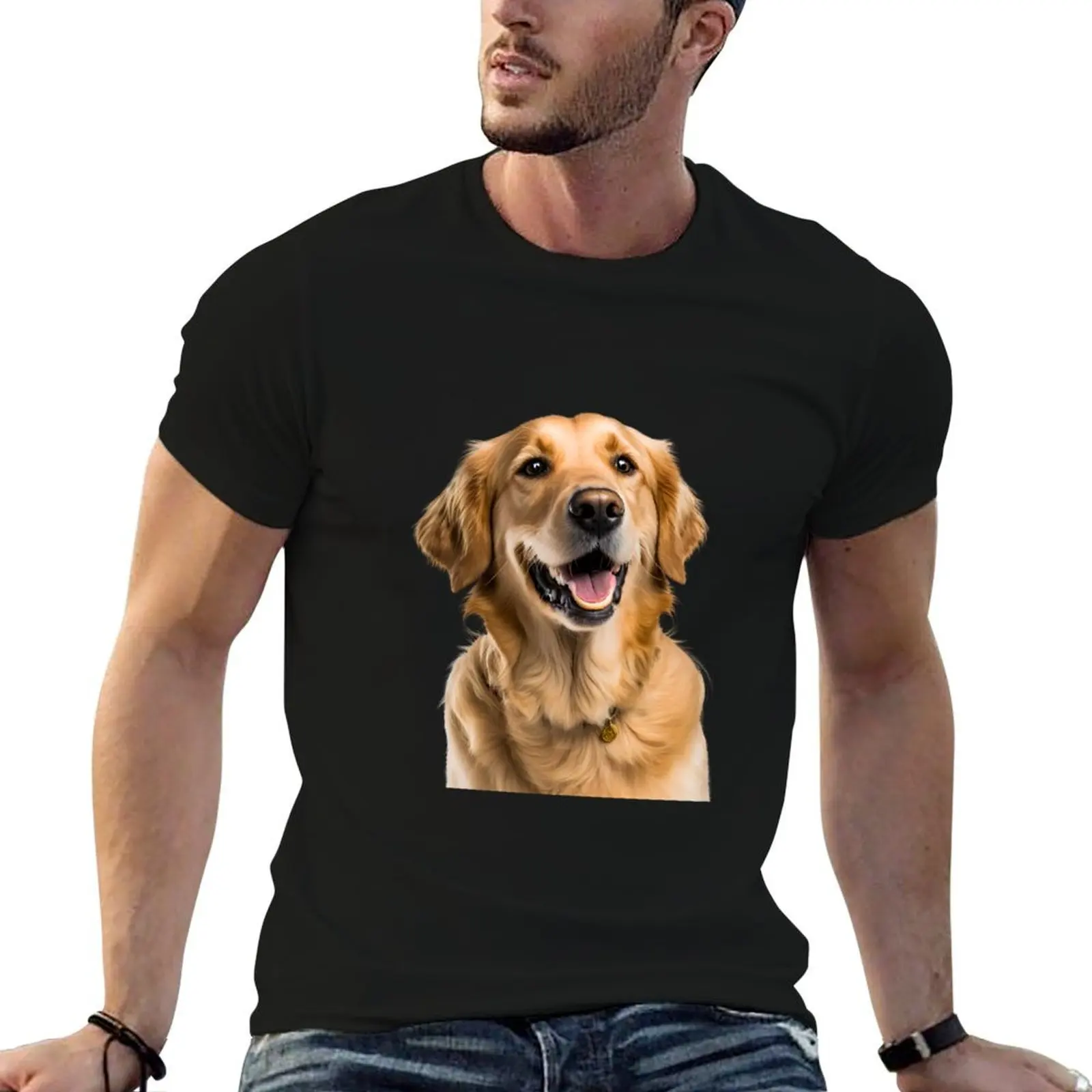 

Golden Retriever - Dogs, Pets T-Shirt man t shirt luxury t shirts with prints man t shirt cotton high quality T-shirt