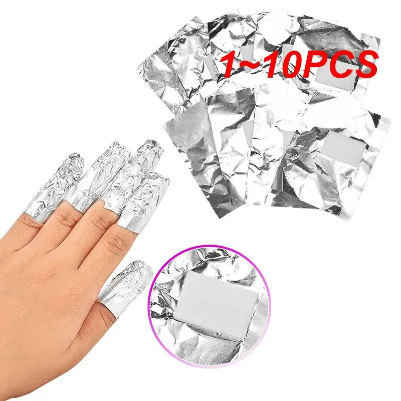 1 ~ 10 Stuks Veel Aluminiumfolie Nail Art Weken Van Acryl Gel Polish Nagelverwijdering Wraps Verwijderaar Make-Up Tool Gemakkelijk Schoner Nagelverwijderaar