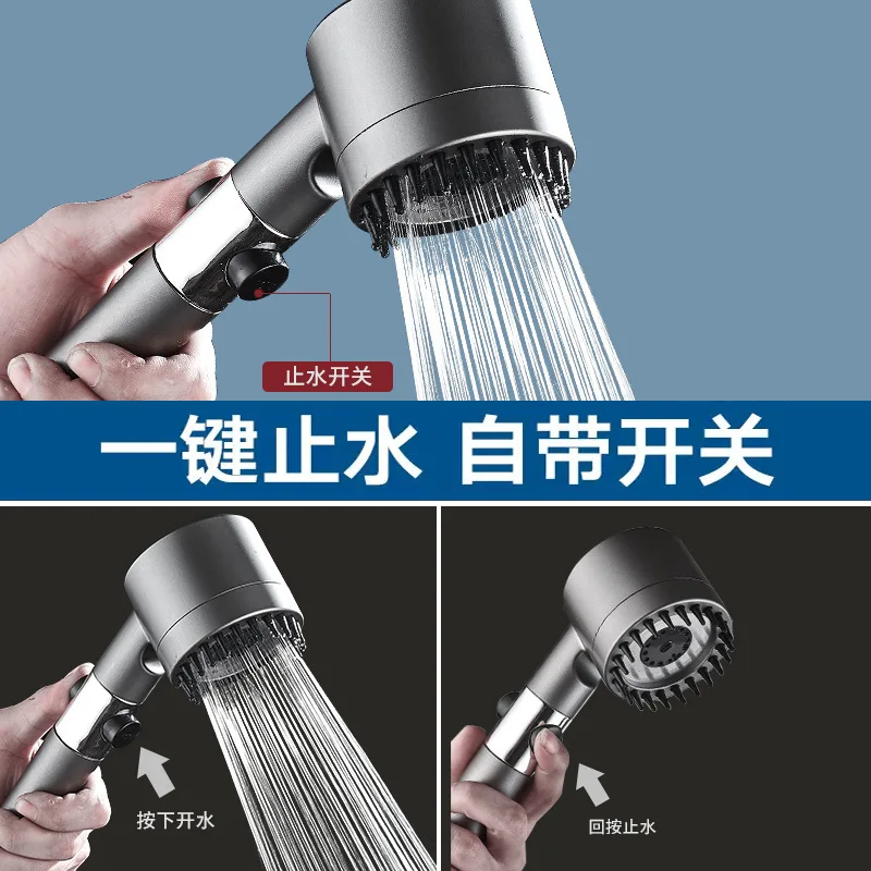 High Pressure Shower Head, Adjustable Showerheads with Hose, Water Saving, One-Key Stop Spray Nozzle, Bathroom Accessories