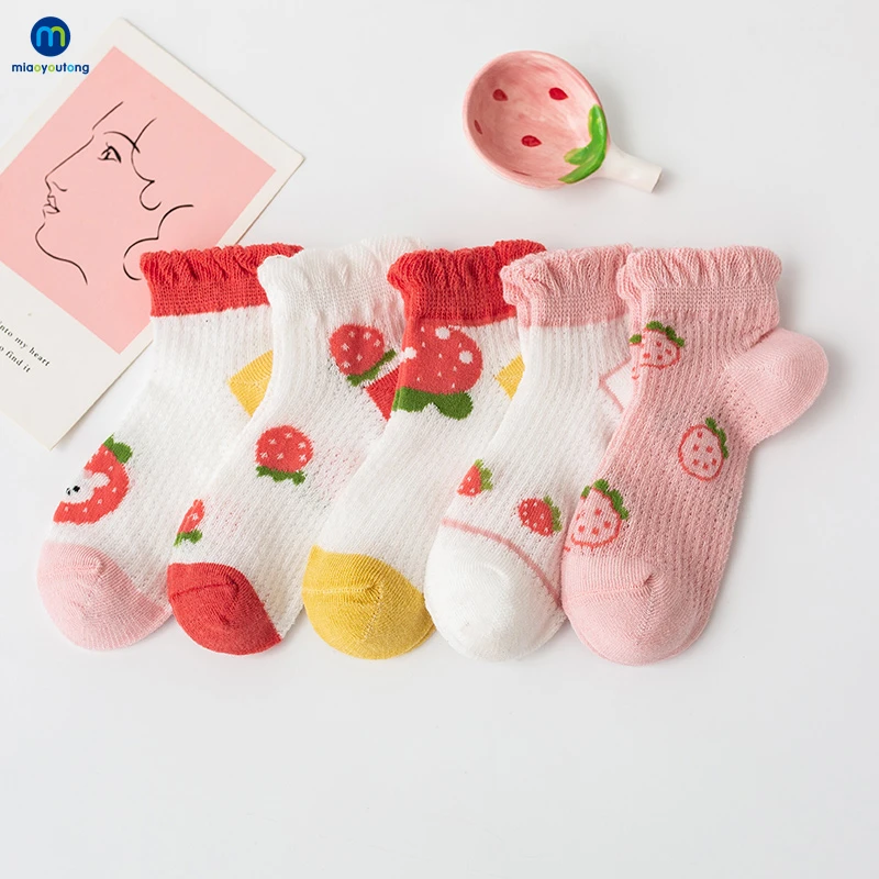 

5 Pairs/Lot Newborn Baby Summer Mesh Infant Short Socks Cute Cartoon Animal Toddler Kids Floor Baby Boy Girl Socks Miaoyoutong