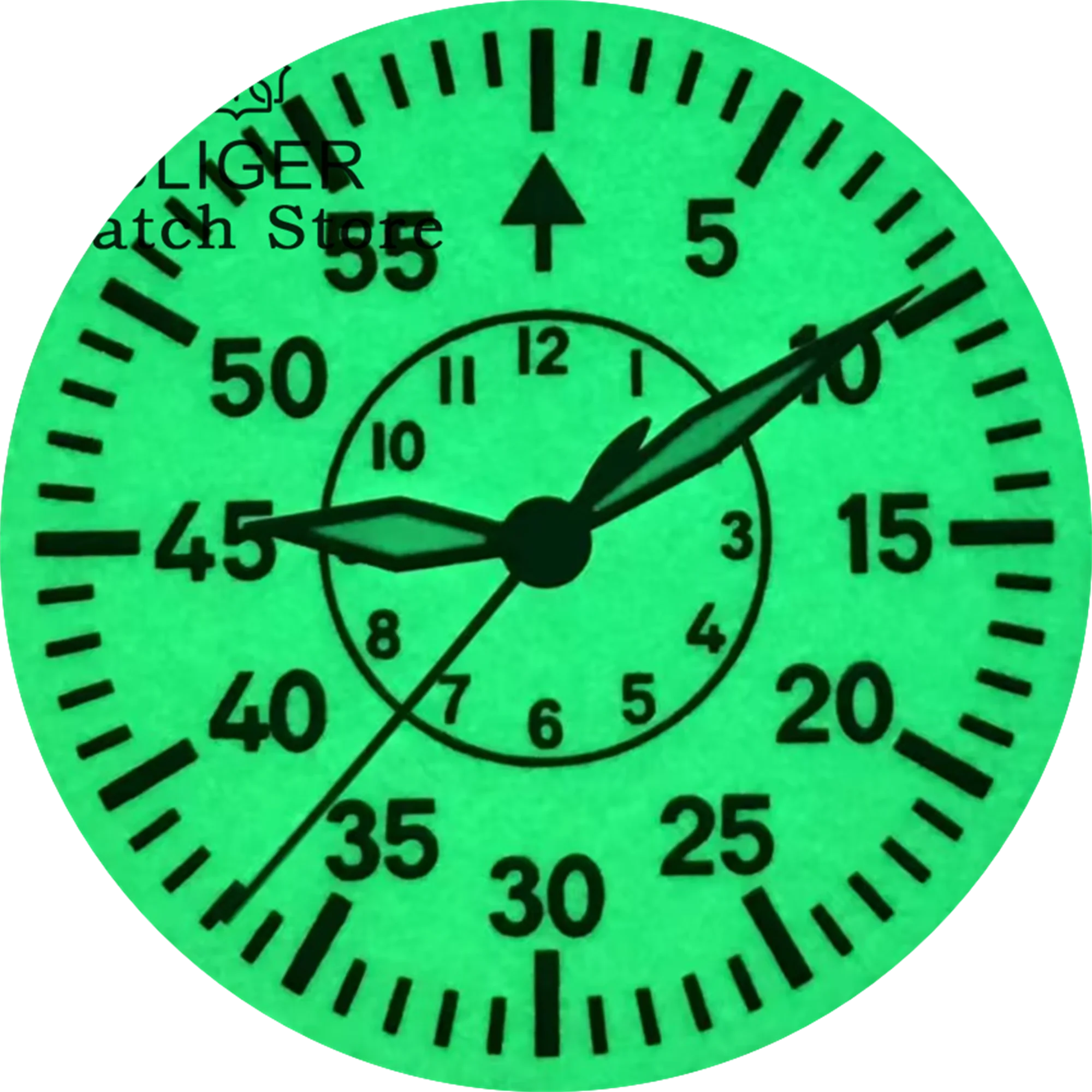 BLIGER 29mm esfera del reloj índice numérico negro verde azul Esfera luminosa completa con manecillas ajuste NH34 NH35 NH36 ETA2824 PT5000 movimiento