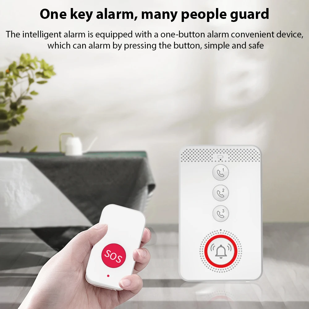 Wireless Caregiver Pager Elderly Calling System SOS Emergency Button Alert Portable One-click Caller Alarm 4G Two-way Intercom