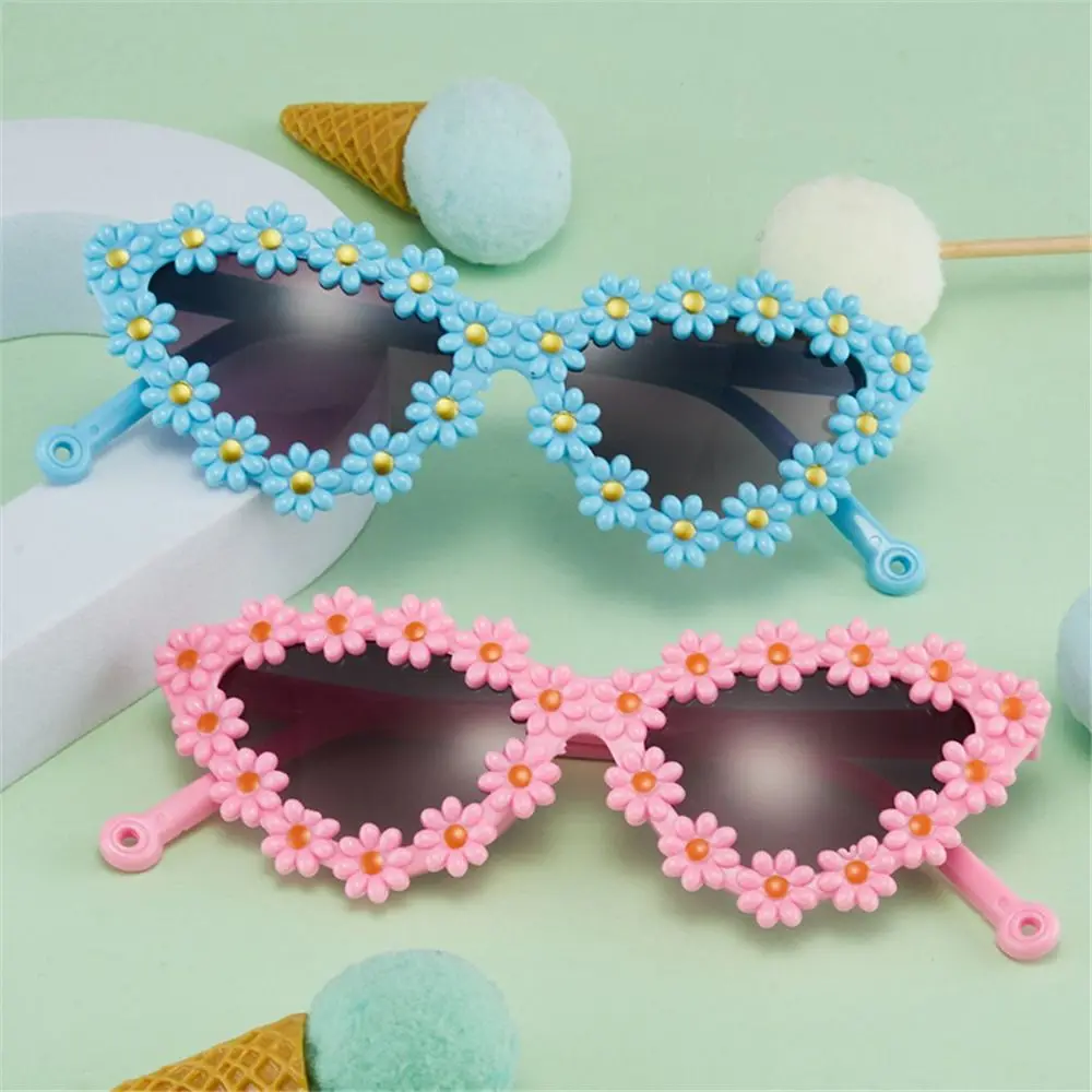 Cat Eye Frame Children Flowers Sunglasses 3-18 Years Sun Protection Kids Daisy Sunglasses Vintage Disco Festival Party Glasses