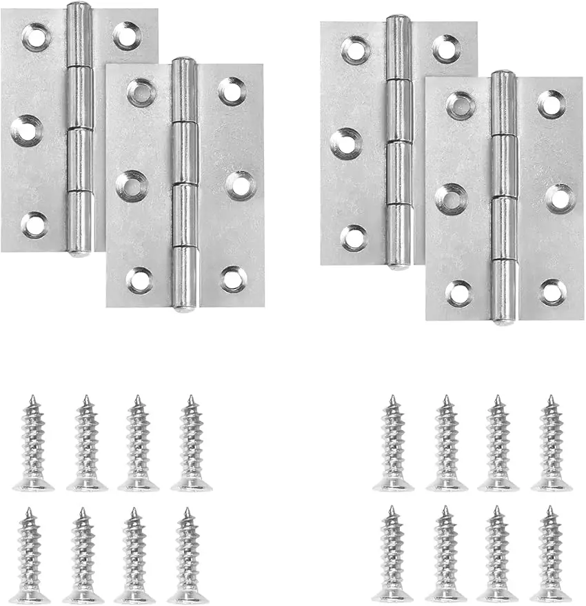 

Петли для дверей Zernmiarder 2,5 дюйма, 12 шт., из нержавеющей стали, серебристые, для окон, внутренние и наружные, с винтами