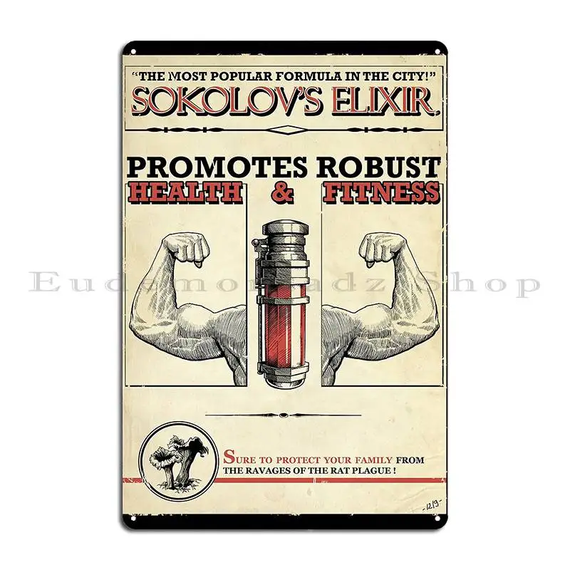 Sokolovs Elixir Dishonored Metal Sign Print Club Club Home Wall Cave Tin Sign Poster