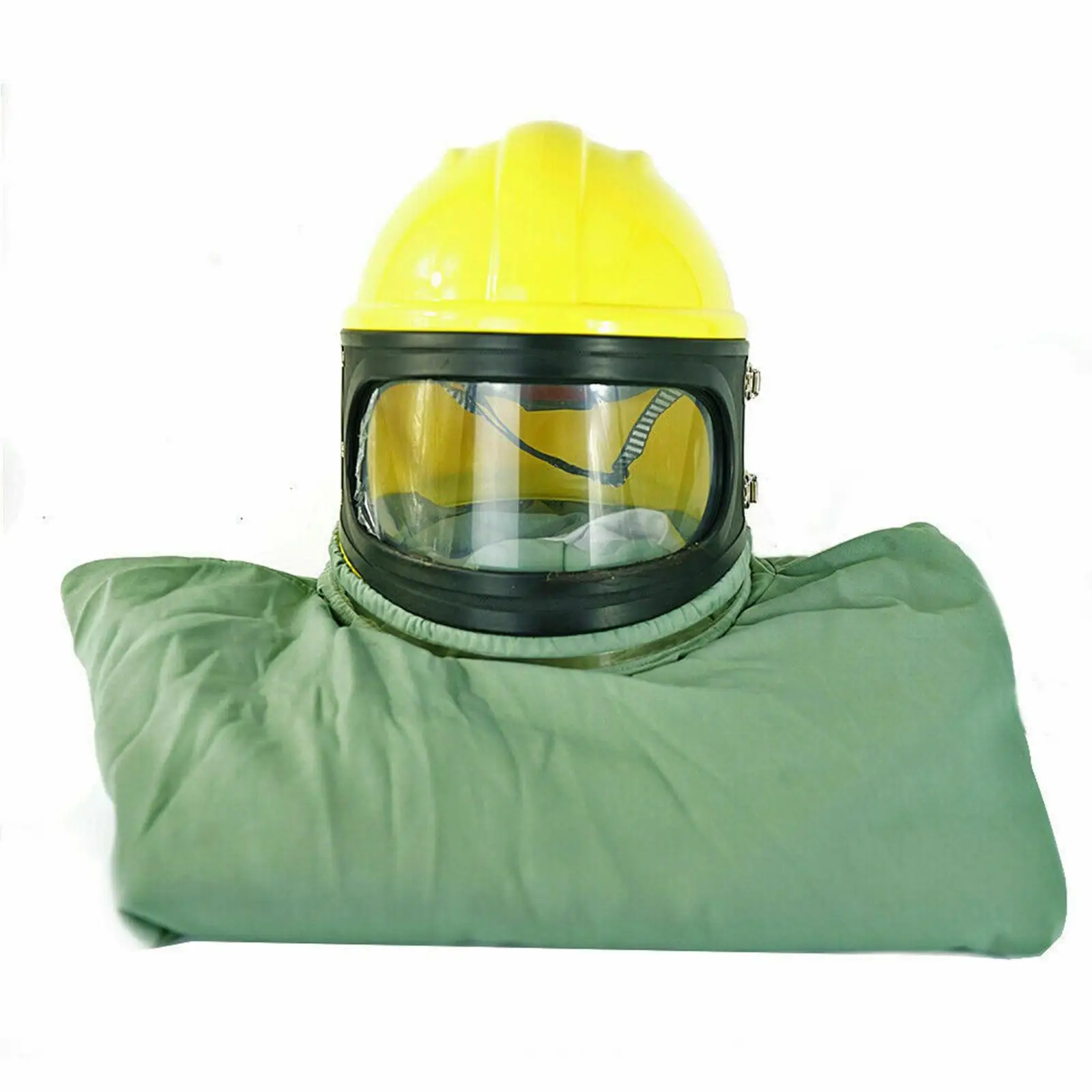 Sandblasting Face Shield Hood for Dust Mask Work with ABS Helmet and Flow Lens for Polishing Grinding Safety Gear