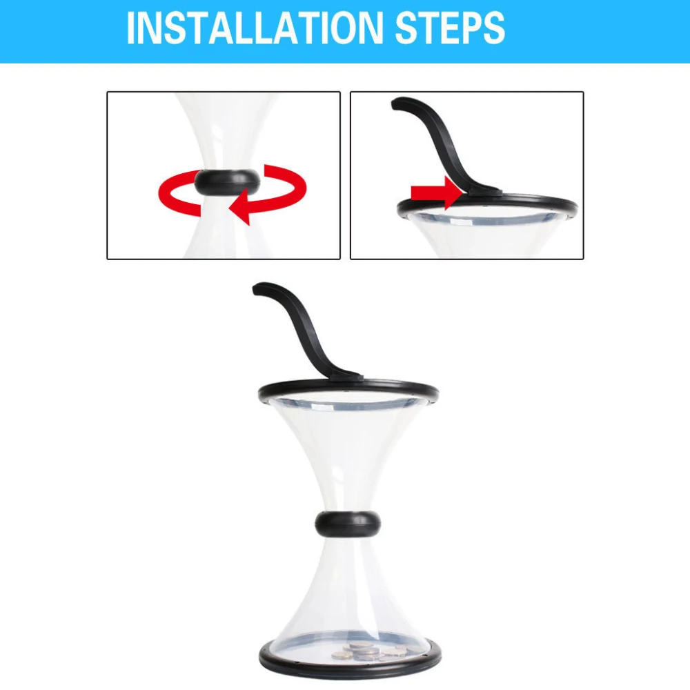 Entonnoir Transparent à Haute Puissance pour la Décoration de la Maison, Design à Rotation Vortex, Nouveau Modèle, Grande Capacité, 410g