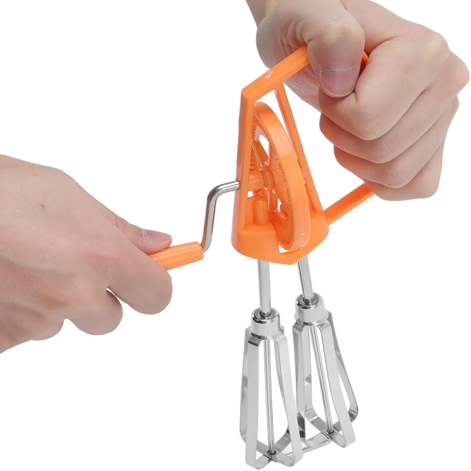 Egg Beater, Egg Whisk Hand Crank  Mixer Stainless Steel Portable Mixer with Plastic Handle Small Hand Mixer Manual Hand Mixer fo