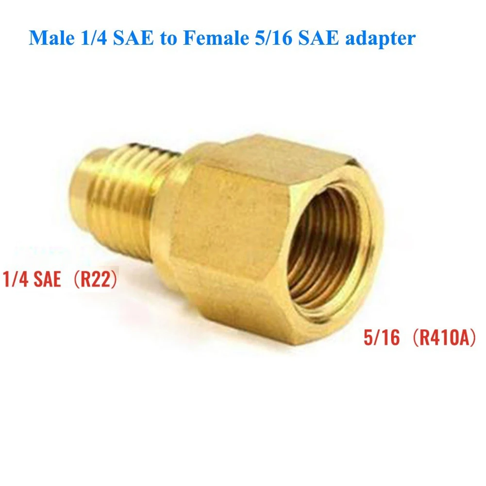 

Smooth and Reliable Quick Coupling R410 Adapter for Automotive Brass Adapters Male 1/4 SAE to Female 5/16 SAE (2Pcs)