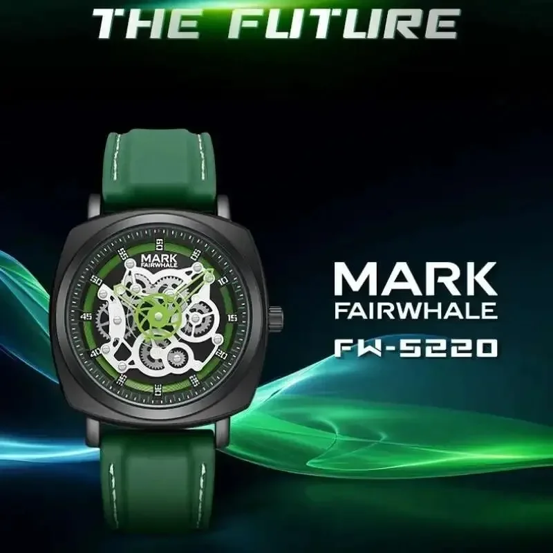 

Mark Fairwhale 5220 Fashionable Watch Luxurious Casual Men Green Watch Waterproof Silicone Date Watches for Man Reloj Hombre