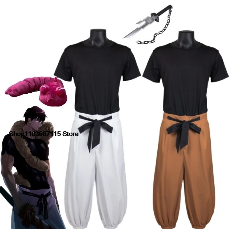 Cosplay Anime Jujutsu Kaisen Toji Fushiguro Costume Sets Fushiguro Toji Uniform Top Pants Suit Halloween Dress Up Party for Men