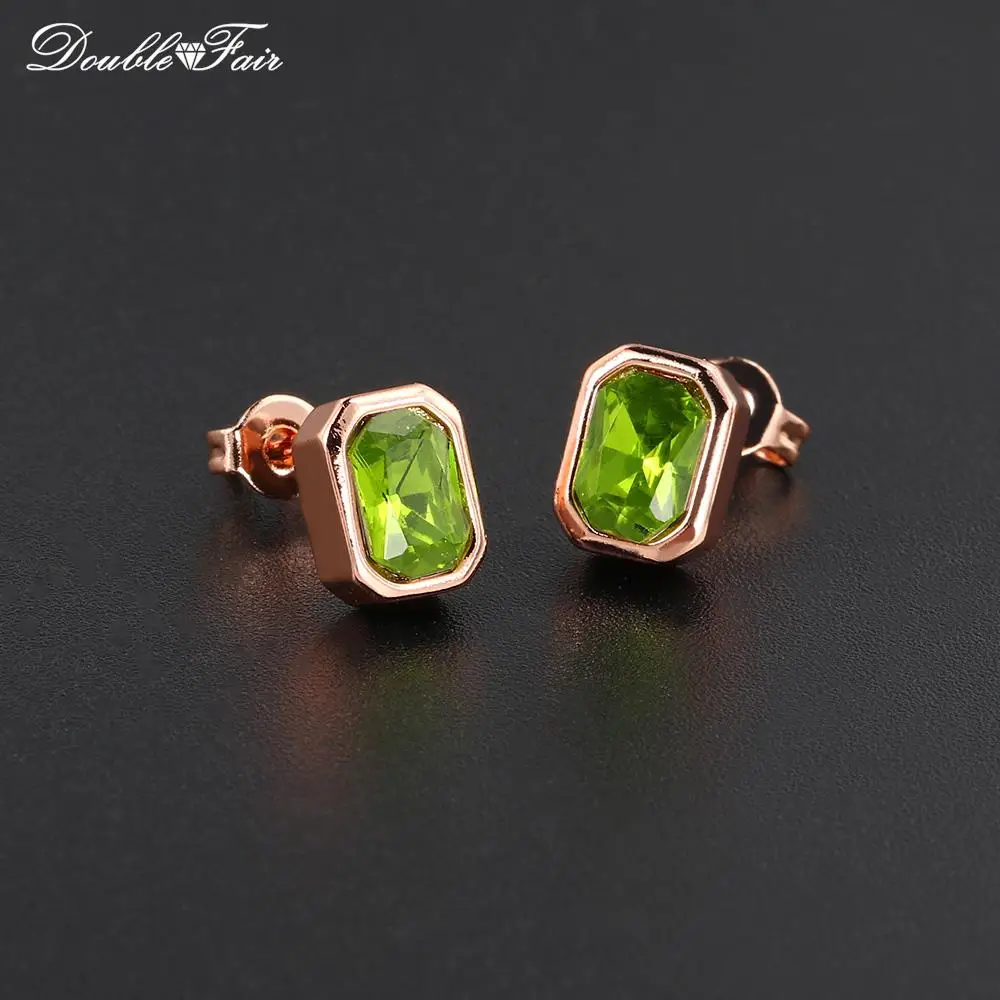 Simple Colorful Zirconia Stud Earrings for Women Red Blue Green Crystal Women\'s Party Classic Earings Fashion Jewelry KCE126