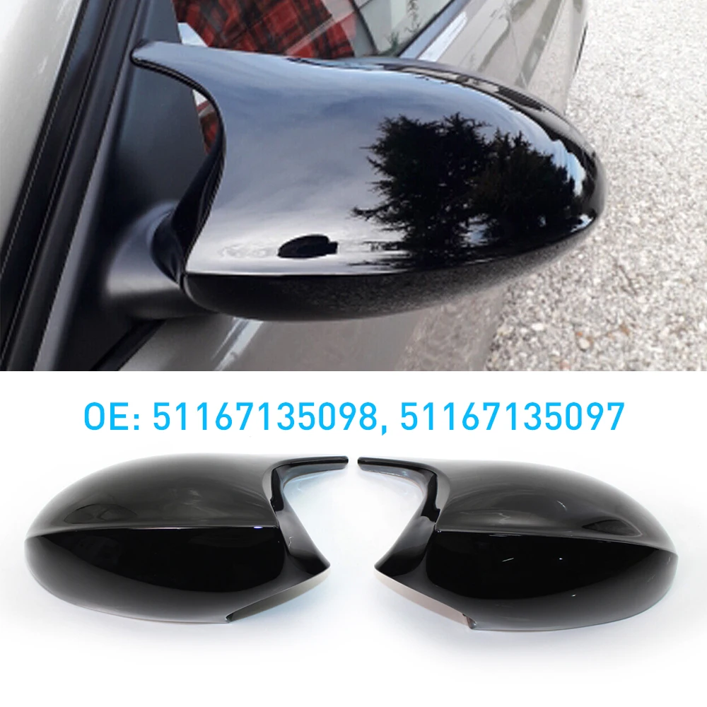 For BMW E90 E91 06-08 E92 E93 2006-2008 Pre-LCL E81 E82 E88 E87 Glossy Black Car Rearview Mirror Cover Side Wing Mirrors Caps