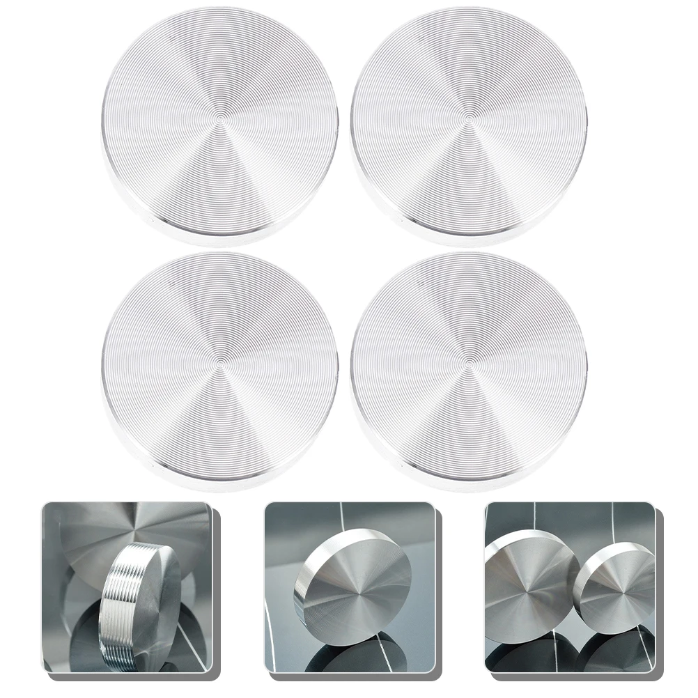 

4pcs Aluminum Discs for Glass Table Tops Adapter Anti Slip Pads Furniture Components Round Solid Easy Install Practical Use