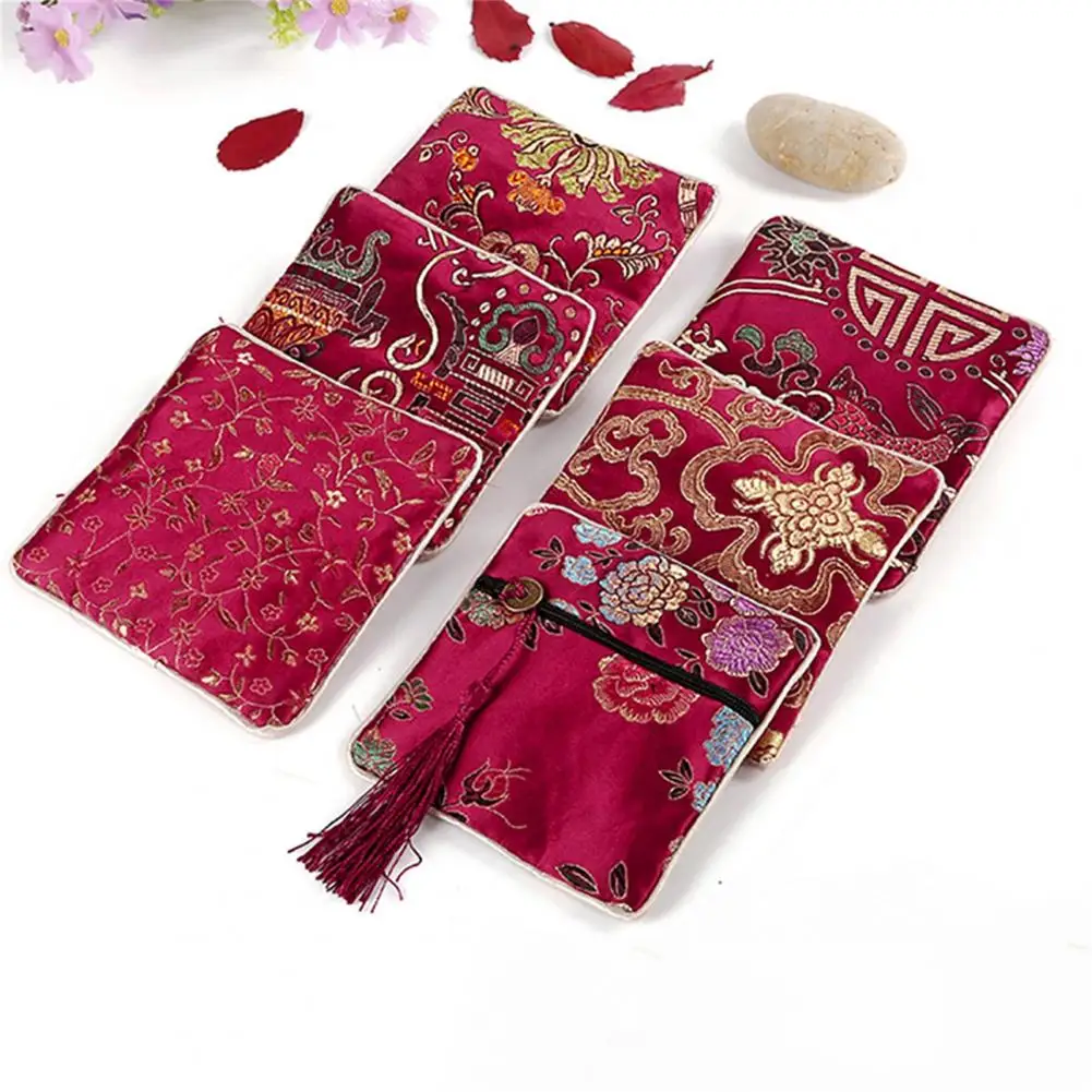 Coin Wallet Great Practical Storage Bag Coin Small Jewelry Embroidery Organizer Pouch for Household