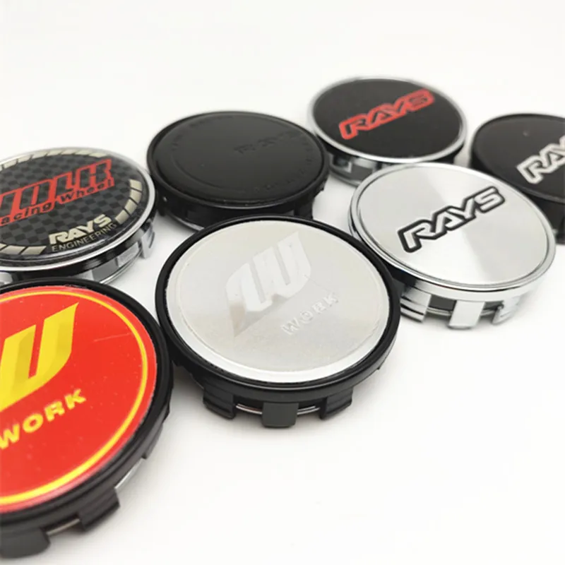 4pcs 54mm 50mm Wheel Center Caps Hub W Work Rays Volk Racing Car Styling Rims Cover Emblem Badge