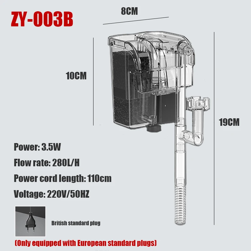 Wandmontierter Filter Drei-in-Eins-Außenwälzpumpe für Aquarien, kleine und mittlere Aquarium-Wasserfall-Sauerstoffanreicherung, 110 V, 220 V – Detail 9