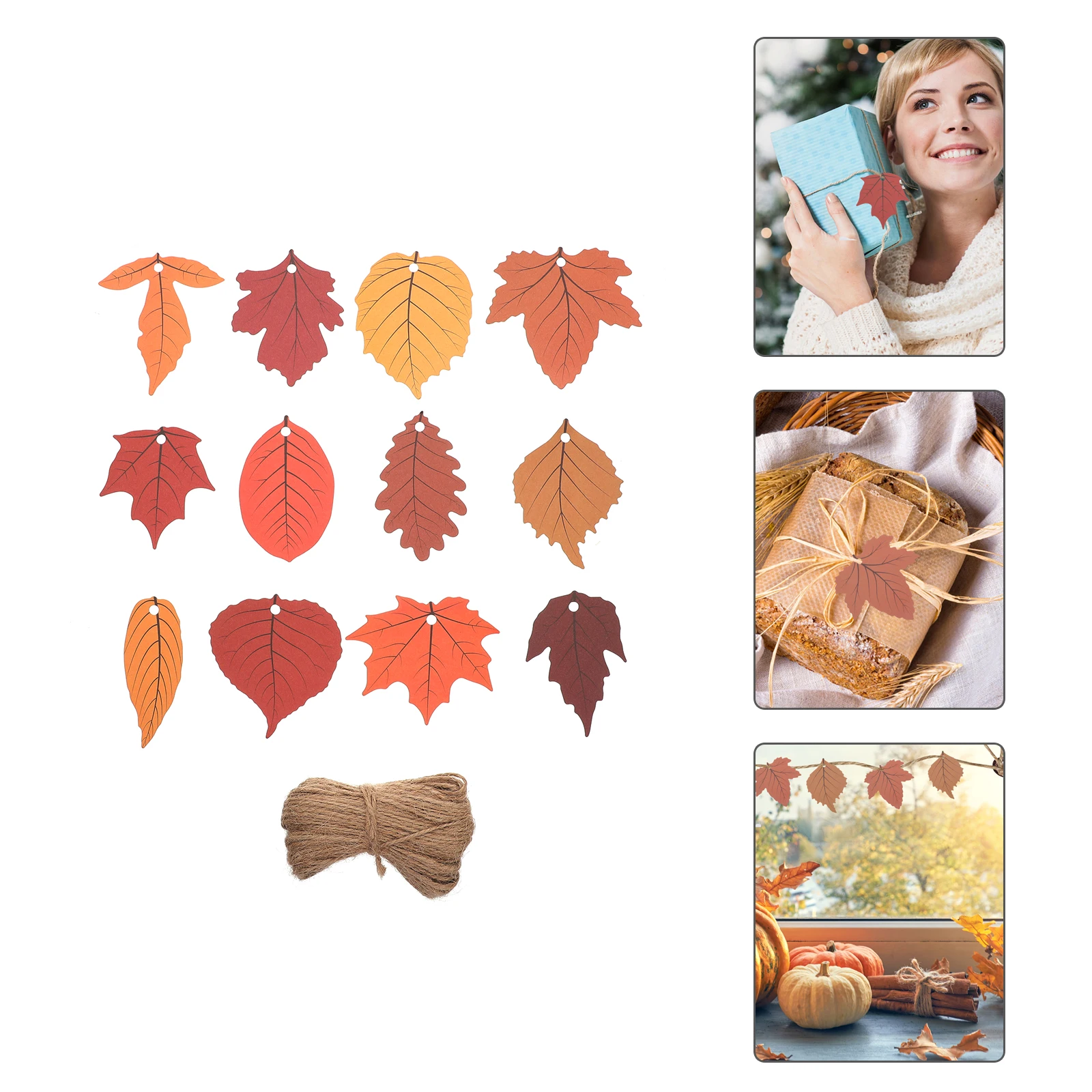 120 Buah Tag Pembungkus Kado Dekorasi Bar Rumah Pernikahan DIY Dekorasi Pesta Thanksgiving Halloween Daun Maple Simulasi