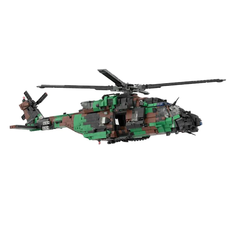 MOC Militare NHIndustries NH-90 Aerei da trasporto tattico Building Blocks Modello Mattoni tecnici Assemblaggio Giocattolo Set regalo per bambini fai da te