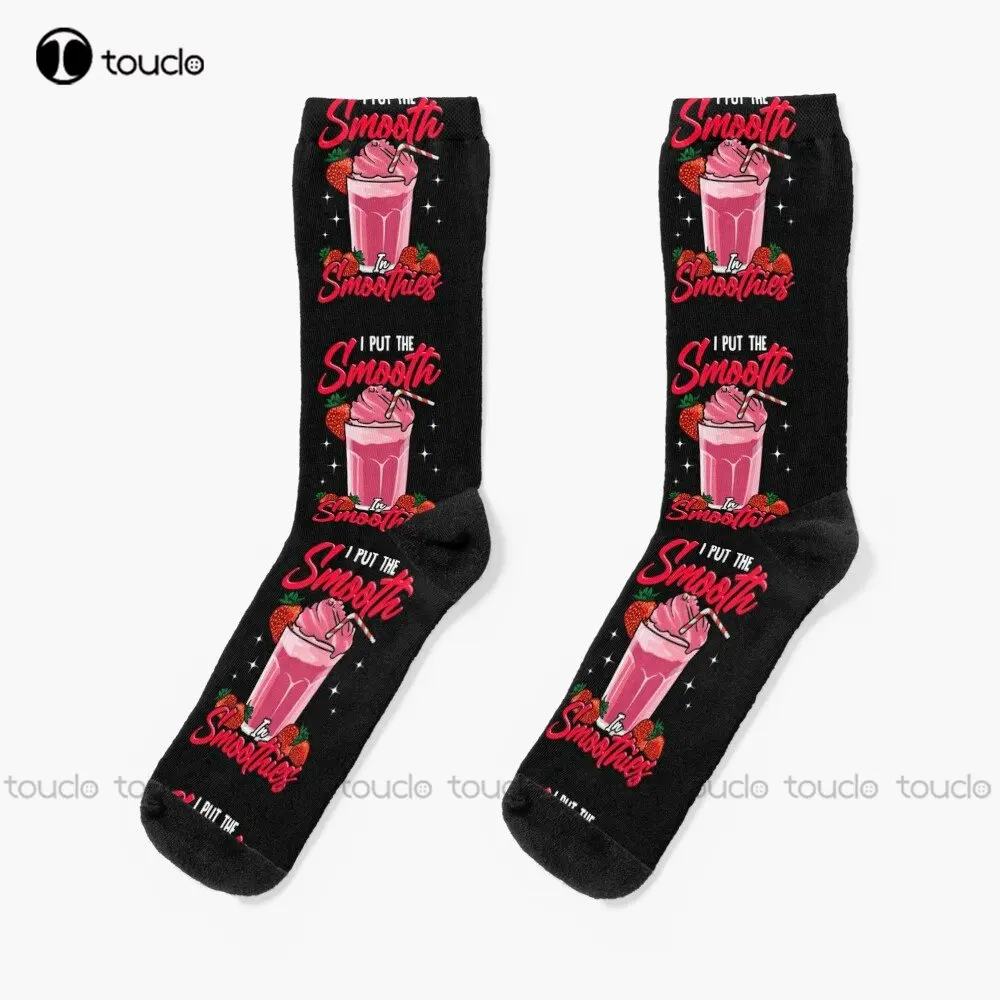 

I Put The Smooth In Smoothies Socks Volleyball Socks Personalized Custom Unisex Adult Teen Youth Socks Street Skateboard Socks