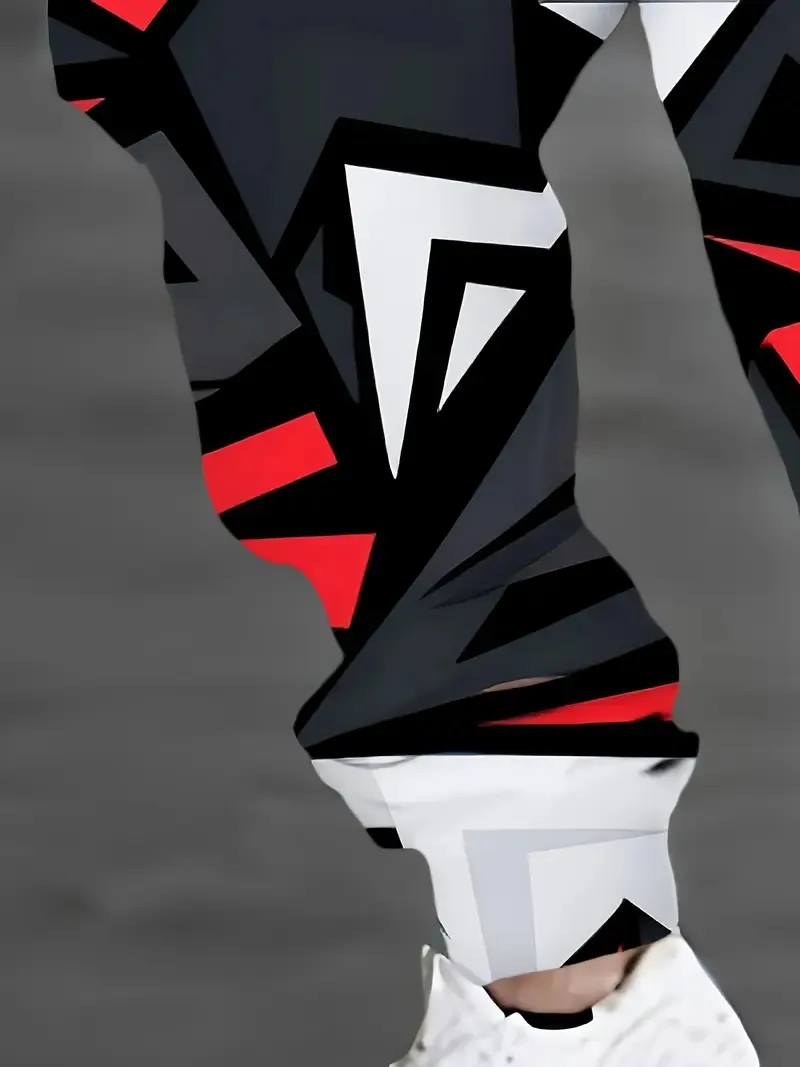 2025년 봄과 가을을 위한 새로운 남성용 바지 부드러운 캐주얼 롤러 스케이팅 3D 프린트 스트리트 남성용 바지