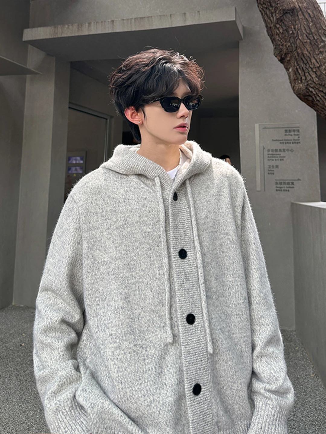 

Cleanfit Men's Hooded Knitwear Cardigan American Sle Heavyweight Cool Vintage Autumn Outerwear Long Sve Casual Faion