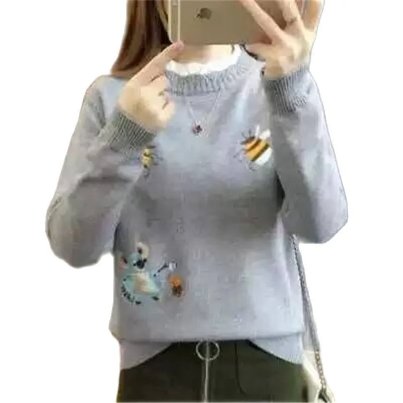 

Autumn New Knitted Sweater Jumper Women Tops Korean Long Sleeve Female Pullover Fashion Pull Femme Ladies Coat Streetwear G2806