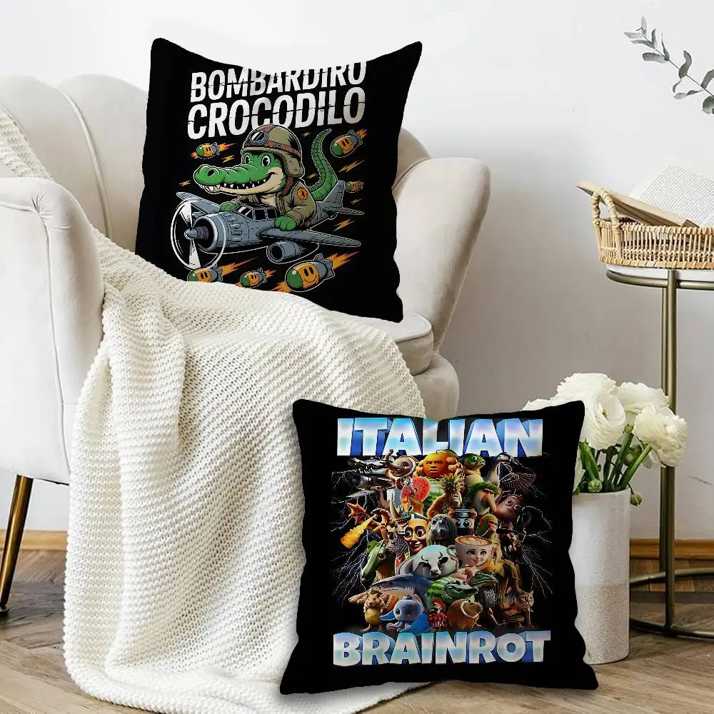 I-ITALIANS B-Brainrot Creative animal Lucky Dragon pillow cover sofa cushion cover home room decoration children gift
