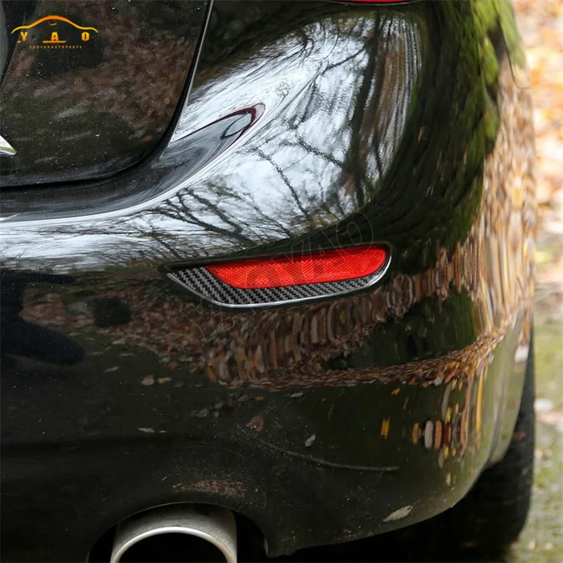 ألياف الكربون الحقيقية لإنفينيتي Q50 2014-2020 قطع غيار السيارات الجبهة الخلفية الذيل ضوء لوحة غطاء الزخرفية لاصقة تزيين