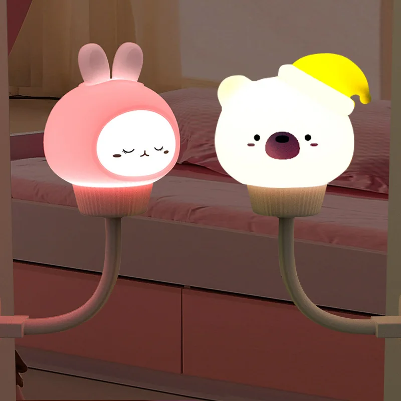 LED Chlidren USB Night Light Cute Cartoon Night Lamp Bear Remote Control for Baby Kid Bedroom Decor Bedside Lamp Christmas Gift