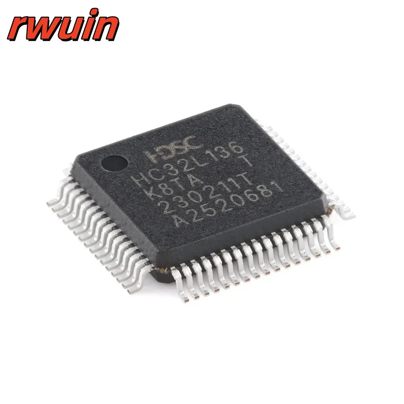5Pcs/1pc HC32L136K8TA HC32L136 K8TA LQFP-64 48MHz ARM Cortex-M0+ 32-bit MCU Microcontroller Chip IC