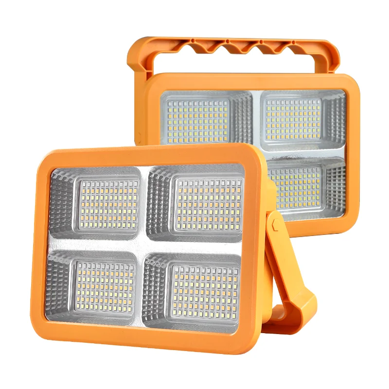 Outdoor Handheld Lamp USB Solar Rechargeable LED Flashlight Waterproof Camping Lamp Indoor for Emergency Use and Fishing
