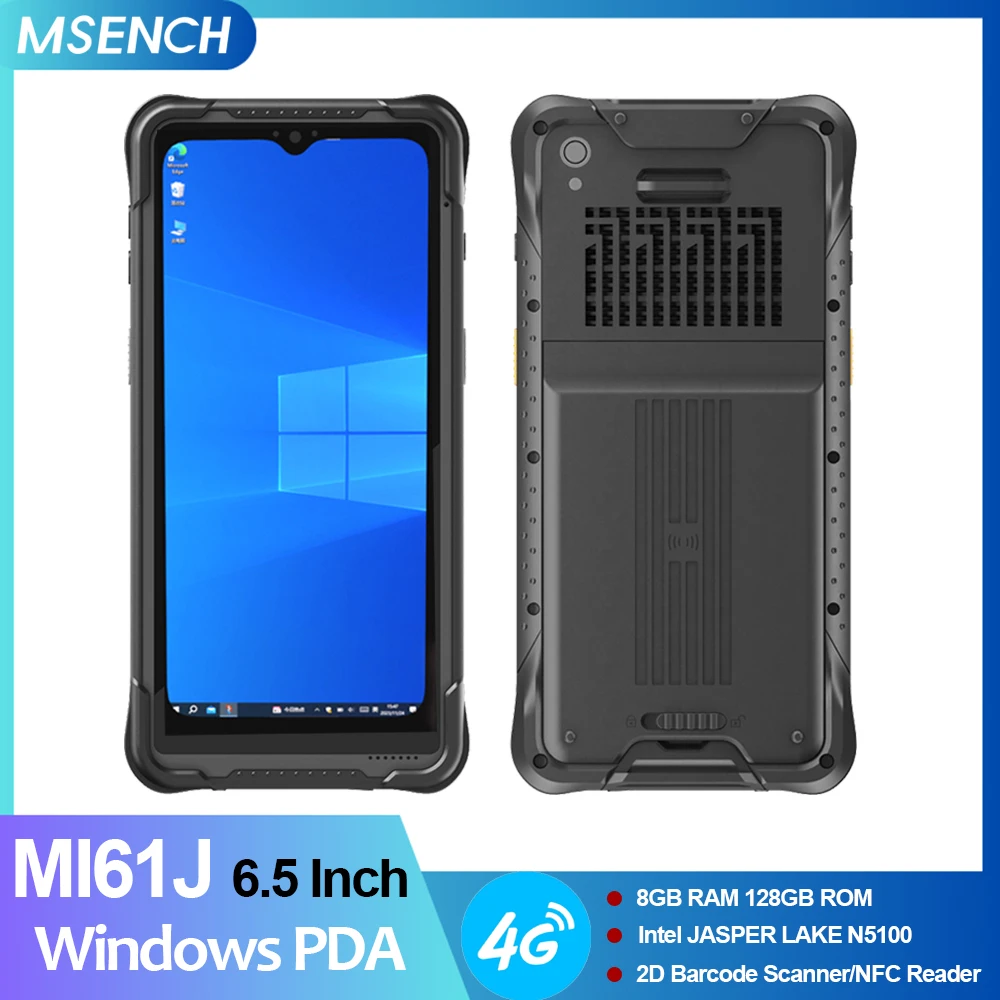 

MSENCH 6,5-дюймовый Windows 11, портативный КПК 8G + 128G, процессор Intel N5100, сборщик данных, IP67, водонепроницаемый прочный промышленный планшет