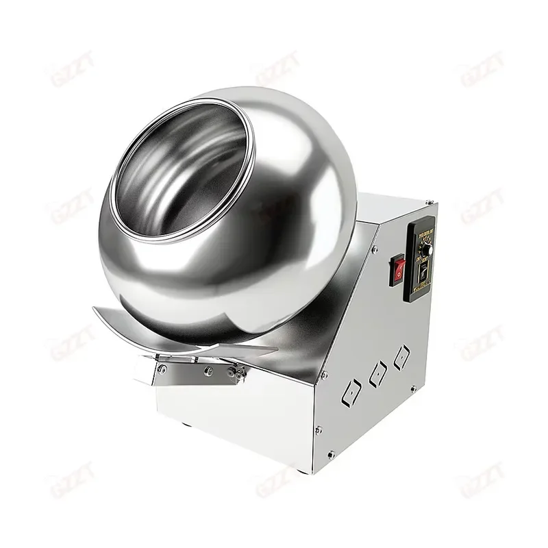 Automatic Rotary Chocolate Coating Machine Commercial Electric Round Nut Sugar Coater Multifunctional Food Processing