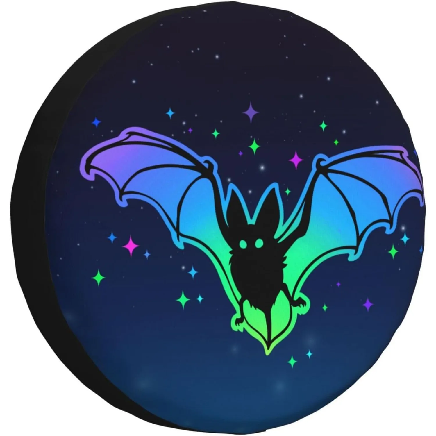 

Чехол для запасного колеса Neon Glow Bat Night Sky из полиэстера, защищающий от непогоды, для внедорожников, автодомов и грузовиков