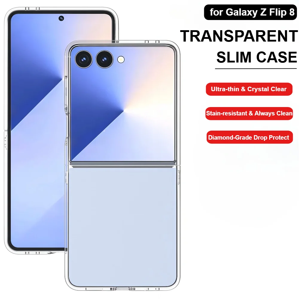 Luxury HD Transparent Skin Feel Ultra Slim Hard PC Case for Samsung Galaxy Z Flip 8 7 FE 6 5 Anti-Fingerprint Shockproof Cover