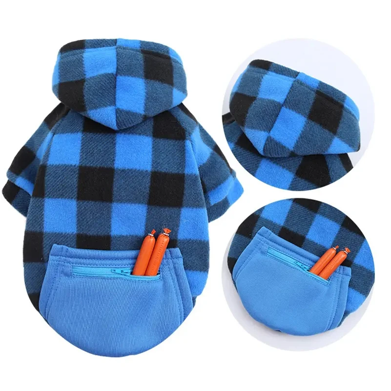 Ropa cálida de invierno para mascotas, abrigo con bolsillo, Sudadera con capucha para perros pequeños, medianos, Grandes, Chihuahua, chaquetas de