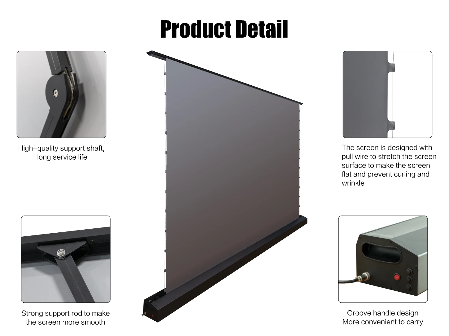 Electric Floor Rising UST 4K ALR grey Crystal Projector Screen Pull up Screen for Ultra short throw laser projector